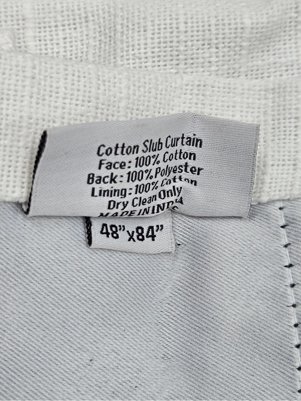 QUINCE Set Of 2 48x84 Cotton Slub Blackout Curtains White 0750